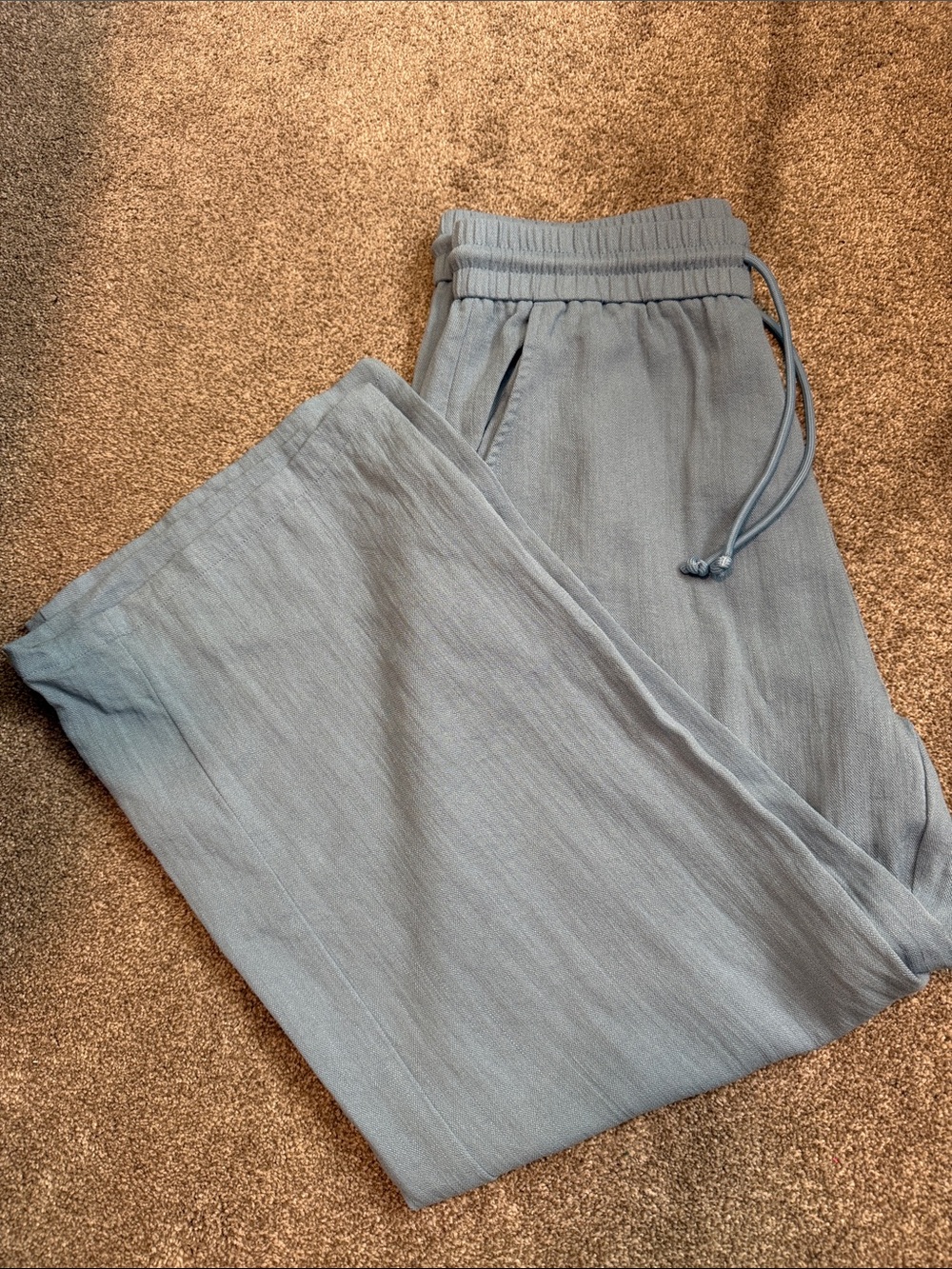HALARA Light Blue Women's Linen Feel Pants